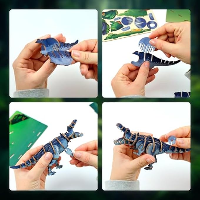 TYRANNOSAURUS DINOSAUR 3D WOODEN PUZZLE - 42 PIECES - AGES 8 AND UP - REALISTIC STYLE - ASSEMBLY & DISASSEMBLY - 1 COUNT - Image 4
